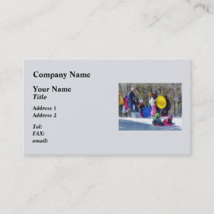 Winter - Sledding in the Park Business Card