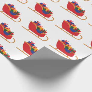 Winter Sleigh Ride Christmas Gift White Seamless Wrapping Paper