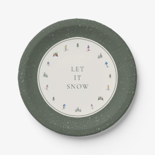 WINTER SLOPES Holiday Paper Plate