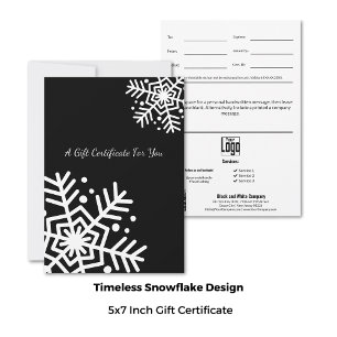 Winter Small Business Snowflake Gift Certificate