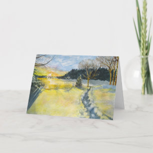 Winter Snow and Sun Holiday Card