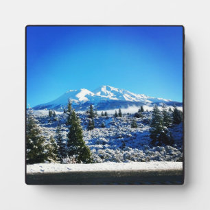Winter Snow at Mount Shasta, CA Plaque