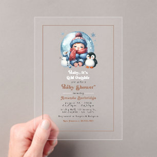 Winter Snow "Baby, it's cold Outside!" Baby Shower Acrylic Invitations