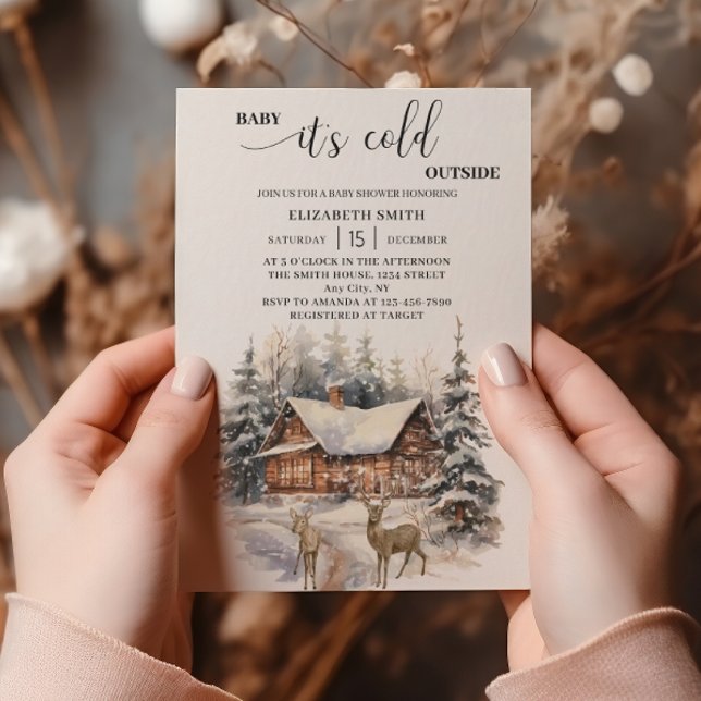 Winter Snow Baby It's Cold Outside Baby Shower Invitation (Creator Uploaded)