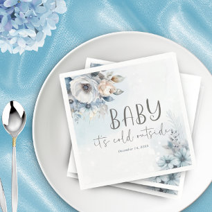 Winter Snow Baby It's Cold Outside Baby Shower  Napkin