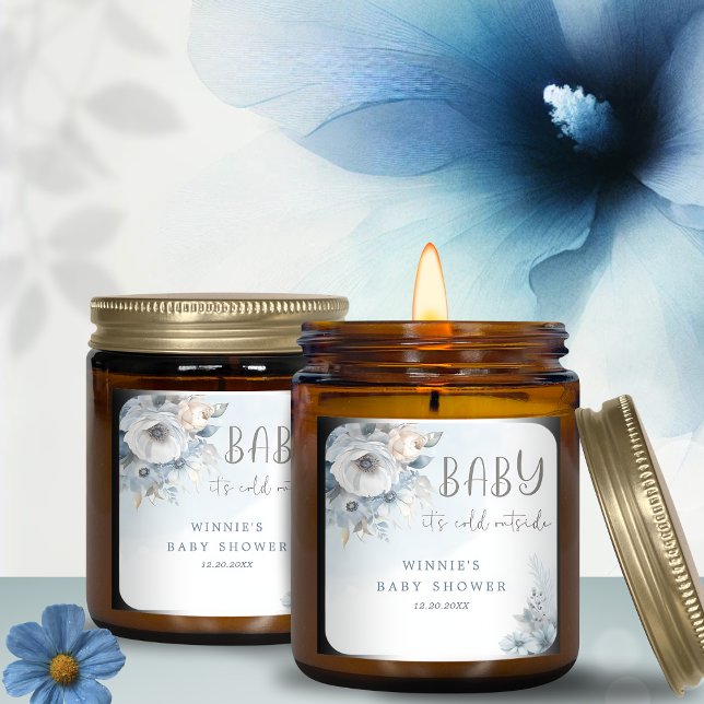 Winter Snow Baby It's Cold Outside Baby Shower  Square Sticker (Creator Uploaded)