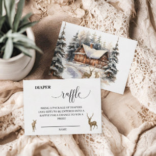 Winter Snow Baby It's Cold Outside Diaper Raffle Enclosure Card