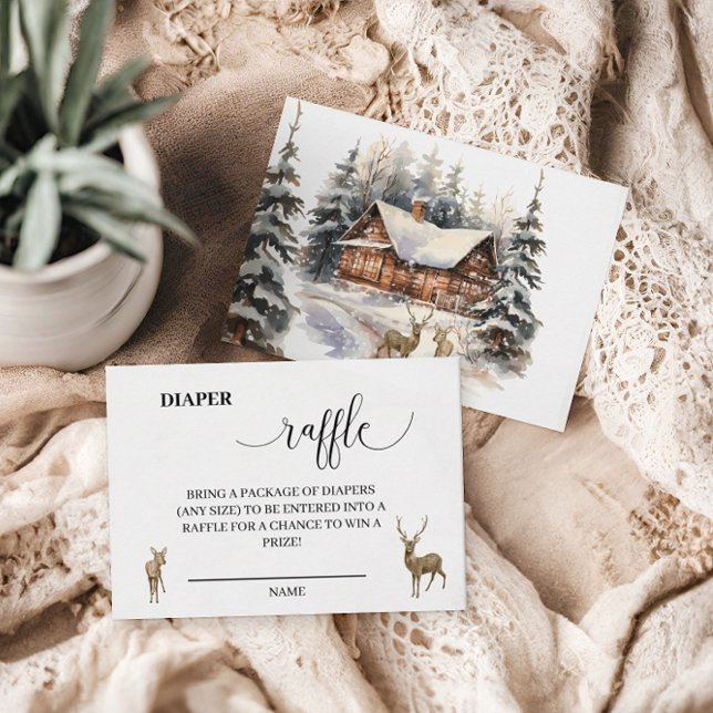 Winter Snow Baby It's Cold Outside Diaper Raffle Enclosure Card (Creator Uploaded)