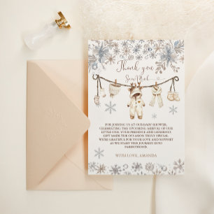 Winter Snow Baby Shower Thank You Card