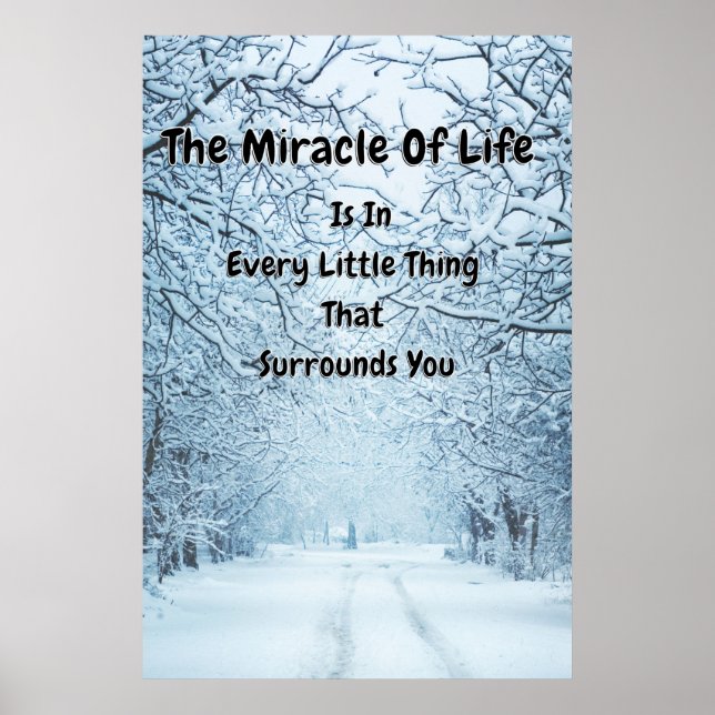 "Winter Snow Background" Inspirational Quotes Poster (Front)