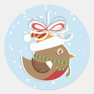 Winter Snow Bird Christmas Envelope Seal Stickers