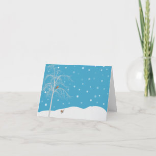 Winter Snow Bird Tree Blank Notecard