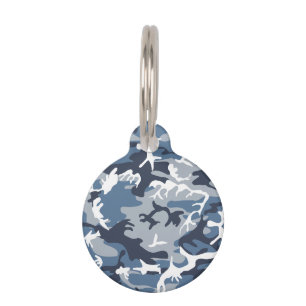 Winter Snow Blue Camouflage, Military, Army Pet Tag