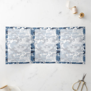 Winter Snow Blue Camouflage, Military, Army Tri-Fold Card