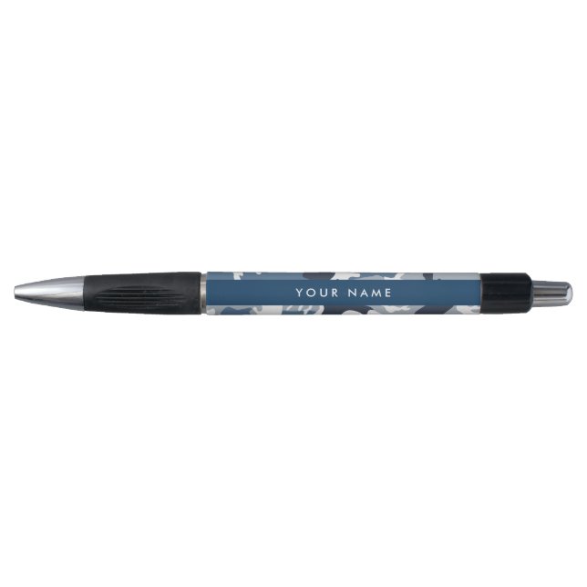 Winter Snow Blue Camouflage Your name Personalise (Front)