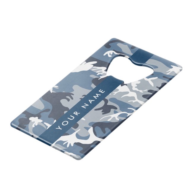 Winter Snow Blue Camouflage Your name Personalise (Front Angled)