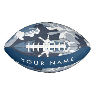 Winter Snow Blue Camouflage Your name Personalise Football