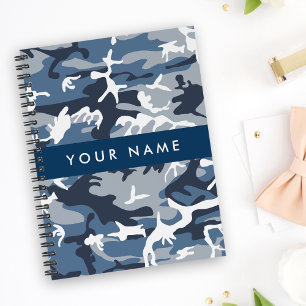 Winter Snow Blue Camouflage Your name Personalise Planner