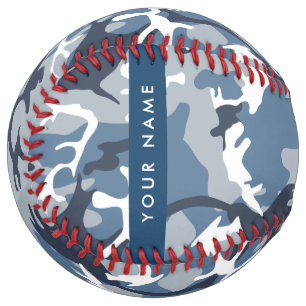 Winter Snow Blue Camouflage Your name Personalise Softball