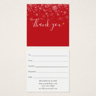 Winter Snow Business Gift Certificate Thank You
