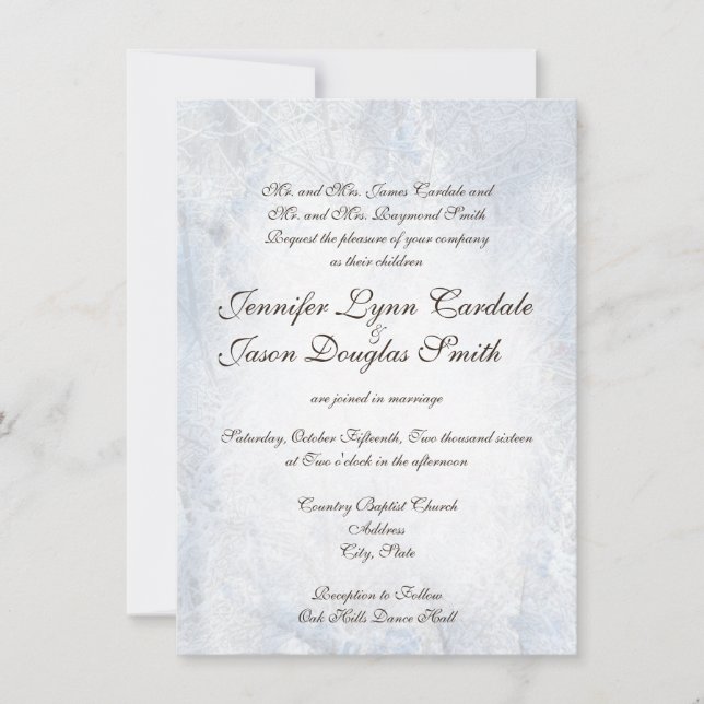 Winter Snow Camo Elegant Wedding Invitations (Front)