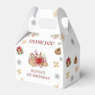 Winter Snow Christmas Cookie Birthday Party Favour Box
