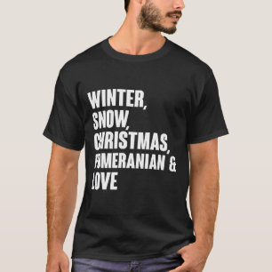 Winter Snow Christmas Pomeranian And Love Fitted T-Shirt