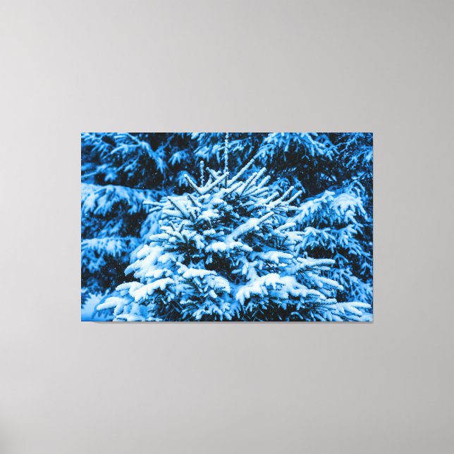 Winter Snow Christmas Tree Canvas Print (Front)