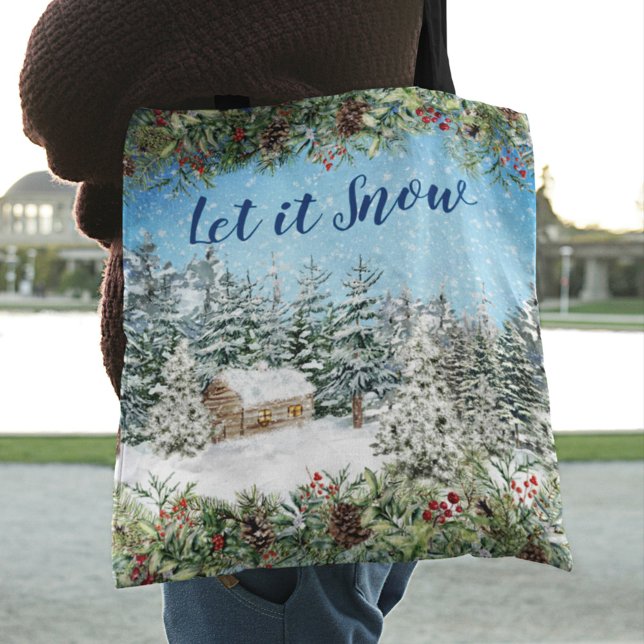 Winter Snow Christmas Woodland Tote Bag (Creator Uploaded)