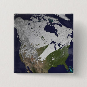 Winter Snow Cover in the Northern Hemisphere 15 Cm Square Badge