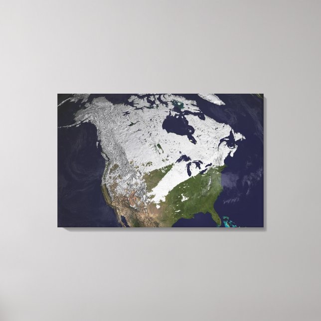 Winter Snow Cover in the Northern Hemisphere Canvas Print (Front)