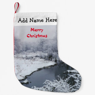 Winter snow creek Merry Christmas Stocking
