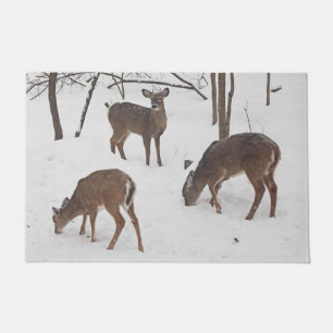 Winter Snow & Deer Doormat