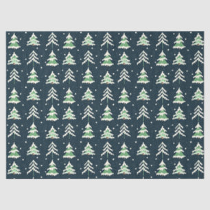Winter Snow Evergreen Trees Tissue Paper