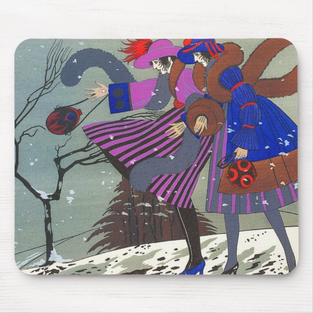 WINTER SNOW / FASHION COSTUME DESIGNER MOUSE PAD (Front)