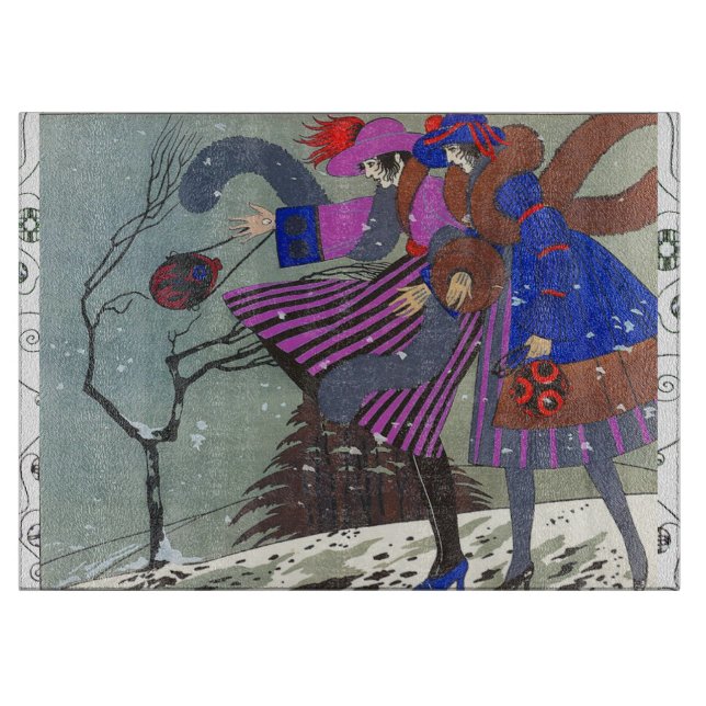 WINTER SNOW FASHION CUTTING BOARD (Front)