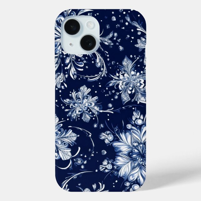 Winter Snow Flower Pattern Case-Mate iPhone Case (Back)