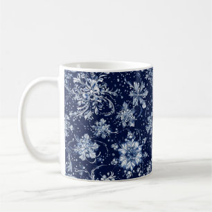 Winter Snow Flower Pattern Coffee Mug