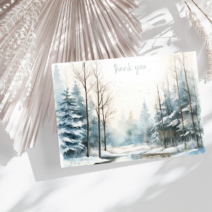 Winter Snow Forest Sympathy Thank You Card