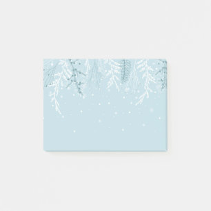 Winter Snow Frost Snowflakes Foliage Botanical Post-it Notes