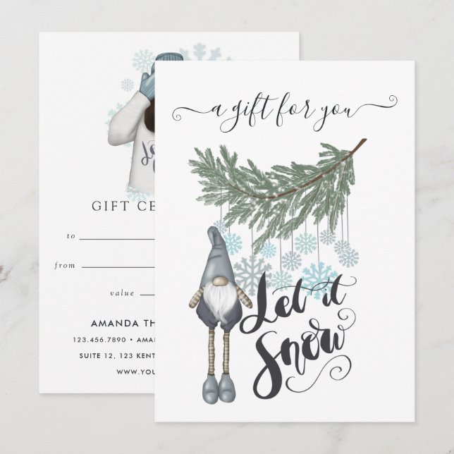 Winter Snow Gift Certificate (Front/Back)