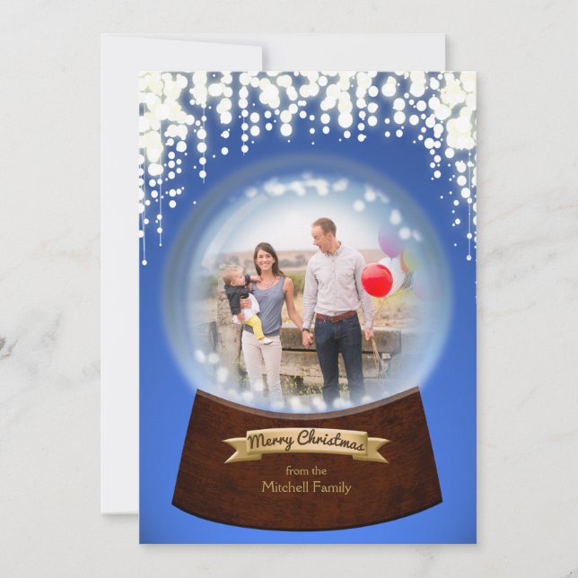 Winter Snow Glass Sparkle Holiday Card (Front)