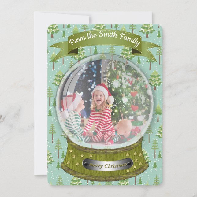 Winter Snow Globe Holiday Card (Front)