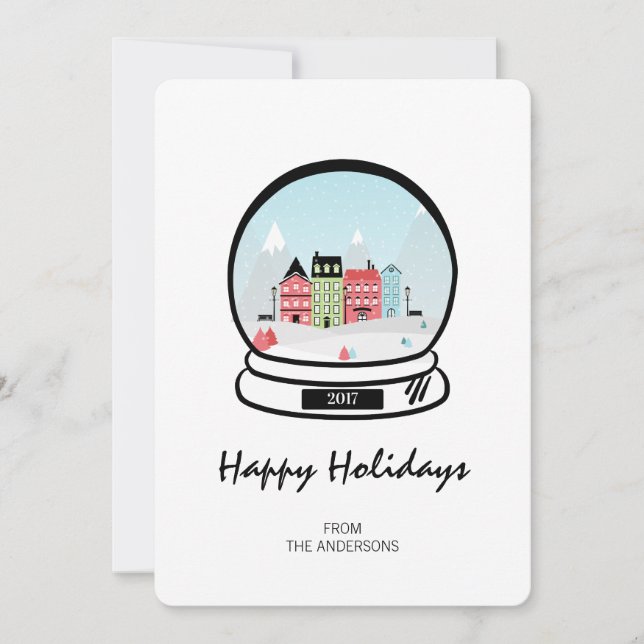Winter Snow Globe Holiday Card (Front)