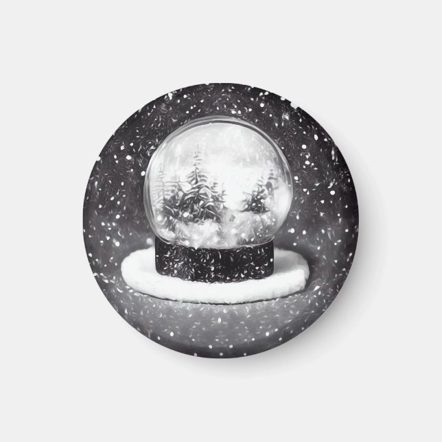 Winter Snow Globe Magnet (Front)