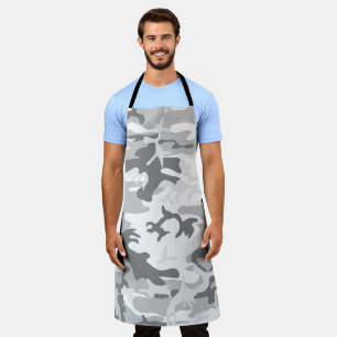 Winter Snow Grey Camouflage, Military, Army Apron