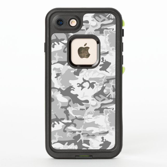 Winter Snow Grey Camouflage, Military, Army LifeProof iPhone Case (Back)