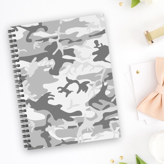 Winter Snow Grey Camouflage, Military, Army Notebook (Creator Uploaded)