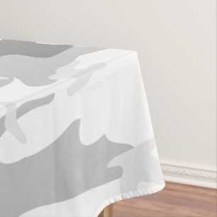 Winter Snow Grey Camouflage, Military, Army Tablecloth