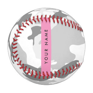 Winter Snow Grey Camouflage Your name Personalise Baseball